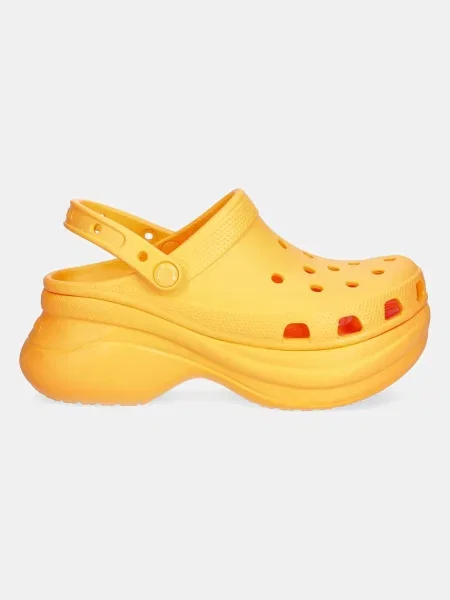Классические шлепанцы Crocs на платформе оранжевые