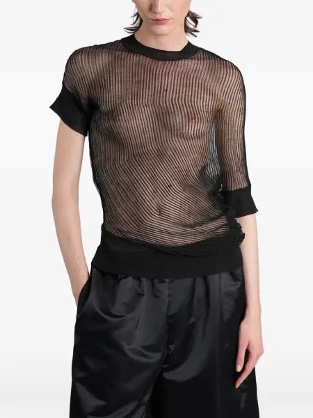 Tricou Junya Watanabe tricotate asimetric negru