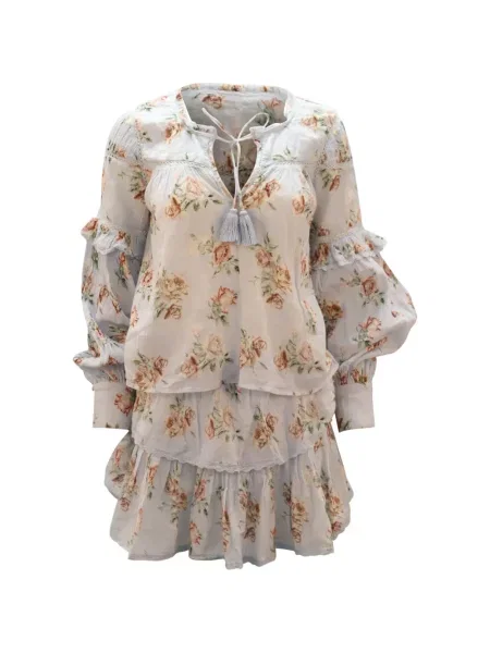 Fustă Loveshackfancy cu model floral cu imagine albastru