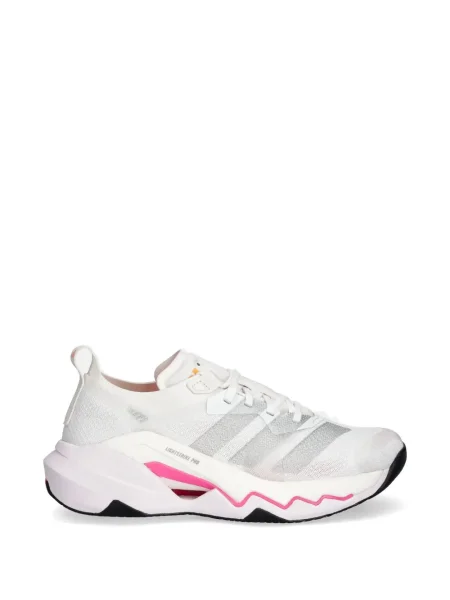 Sneakersy Adidas Predator w paski z dekoltem w serek z kapturem różowe