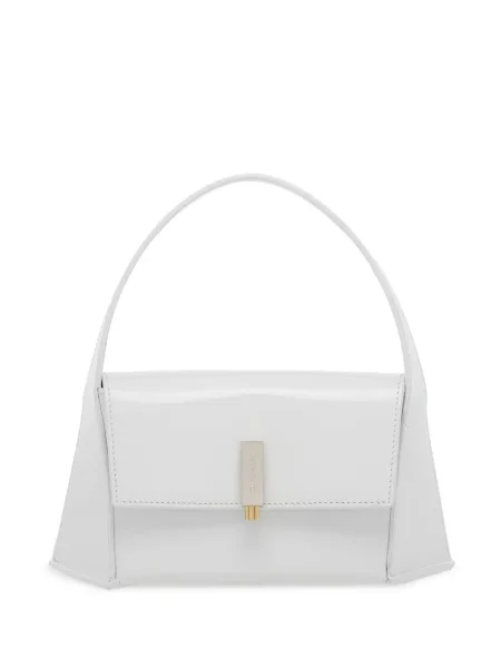 Geantă de mână Ferragamo din piele cu imprimeu geometric alb