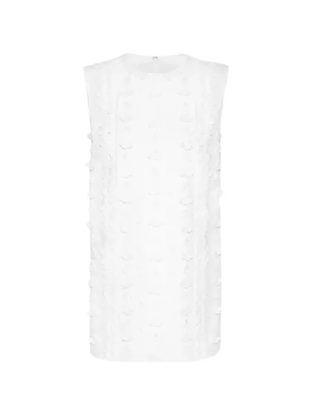 Top Valentino Garavani cu broderie din poplin alb