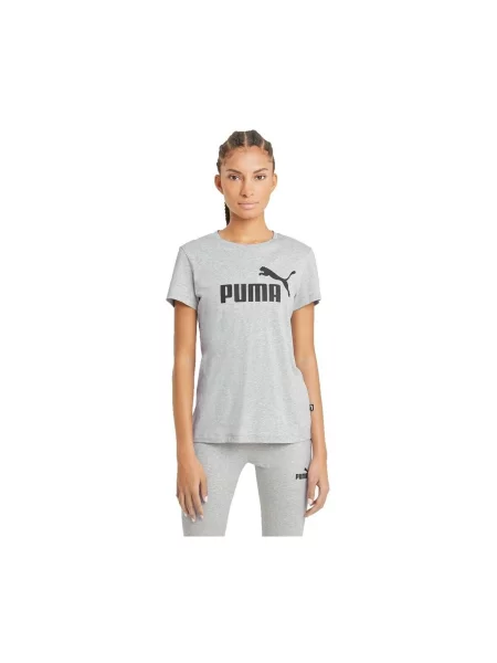 Tričko PUMA ESS Logo light grey heather šedé