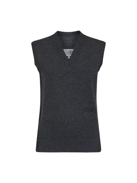 Sweter Mm6 Maison Margiela wełniany szary