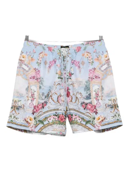 Pantaloni scurți Camilla cu model floral cu imagine albastru