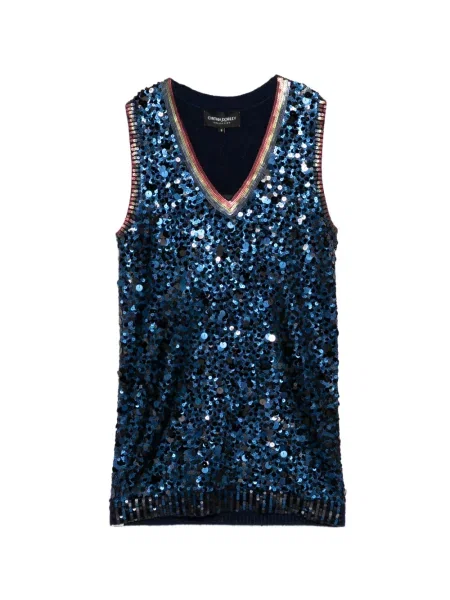 Top Cynthia Rowley cu paiete albastru