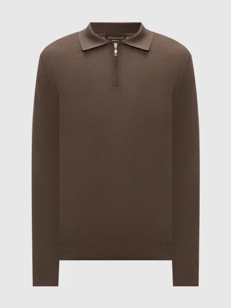 Шерстяное поло Doriani Cashmere коричневое