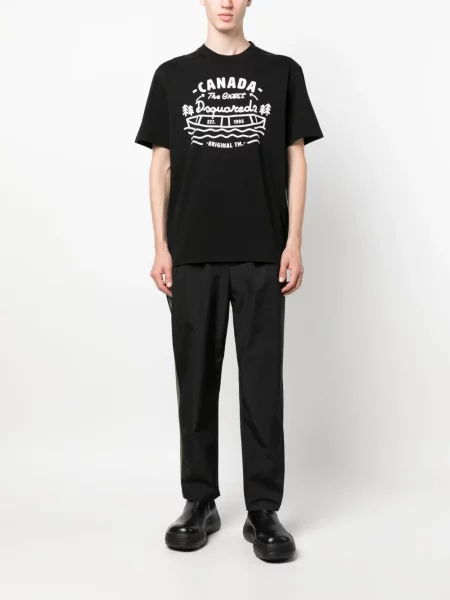 Raštuotas marškinėliai Dsquared2 juoda
