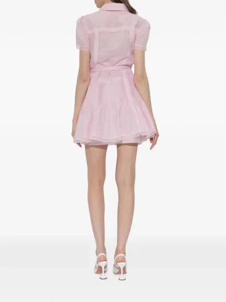 Rochie mini Self-portrait cu broderie roz
