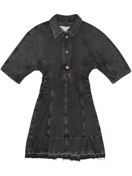 Rochie din denim Ganni de costum gri