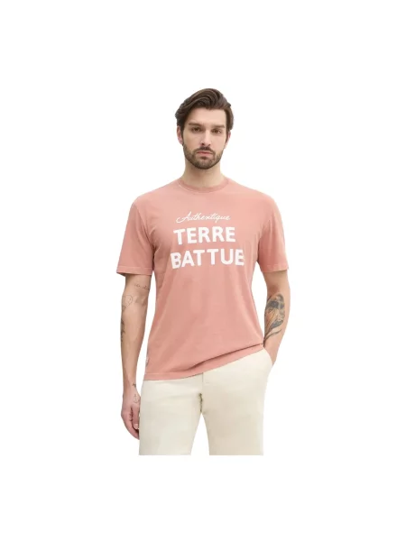 Lacoste t-shirt z nadrukiem pomarańczowy