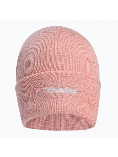 Зимна шапка за жени New Balance Knit Cuffed Beanie Бродерия розово