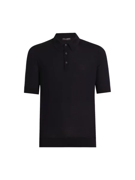 Koszulka polo Dolce And Gabbana wełniana niebieska