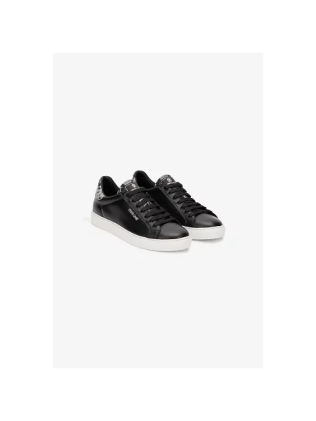 Sneakersy Roberto Cavalli skórzane w wężowy wzór czarne