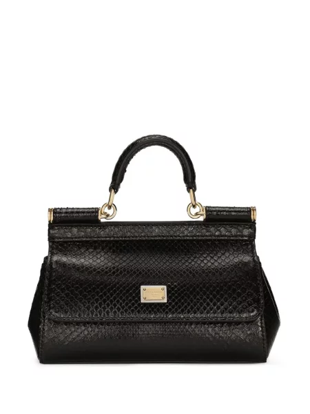 Geanta de piele Dolce & Gabbana Sicily din piele negru
