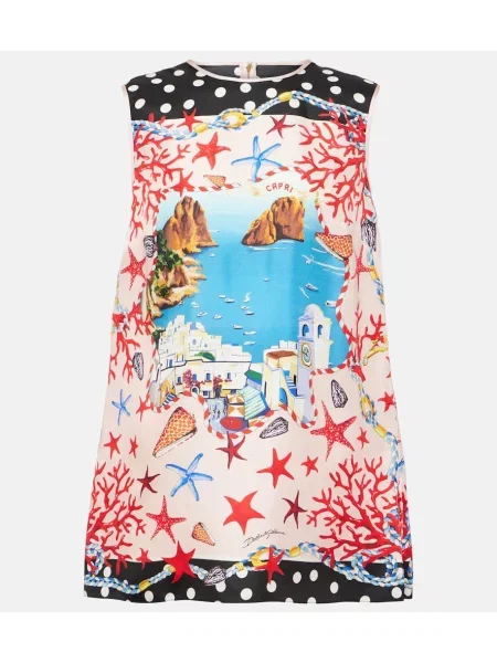 Pantaloni Dolce&gabbana de mătase cu imagine
