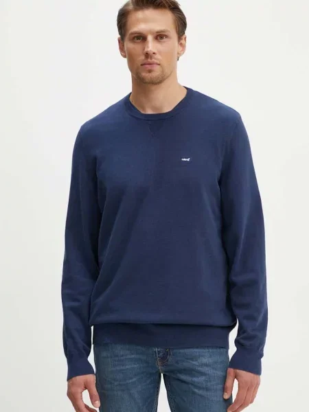 Pulover Levi's za muškarce tamno lagani s dolčevitom plava