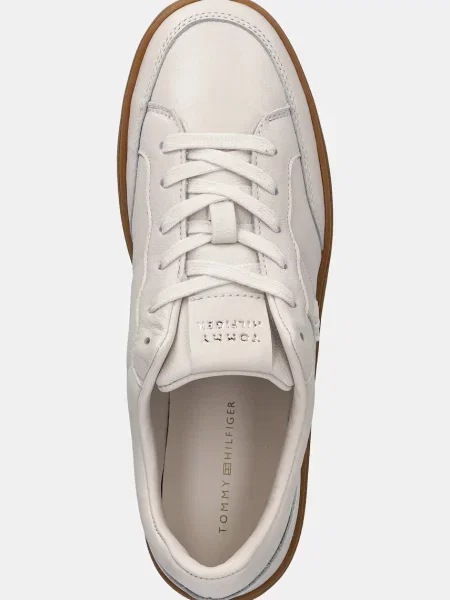 Tommy Hilfiger Кожени маратонки TH HERITAGE COURT SNEAKER LTR бежово
