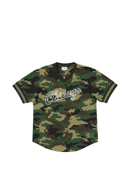 Tricou Mitchell & Ness cu decolteu în V verde