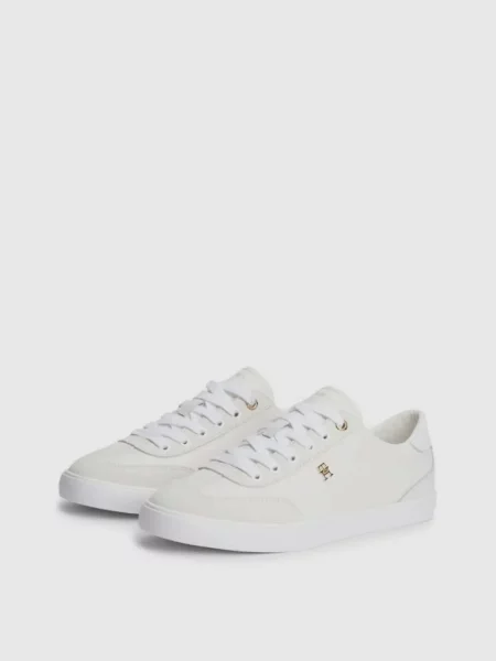 Кожаные кеды Tommy Hilfiger бежевые