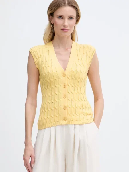 Tommy Hilfiger vestă pentru femei din galben