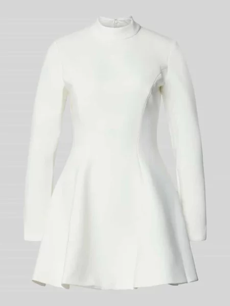 Sukienka koktajlowa ze stójką model ‘ZEPHYRA’ Bardot biała