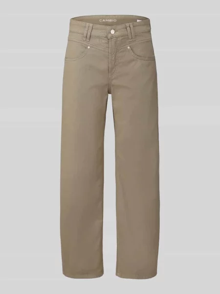 Jeansy barrel o kroju regular fit z mieszanki bawełny model ODELE' Cambio oliwkowe