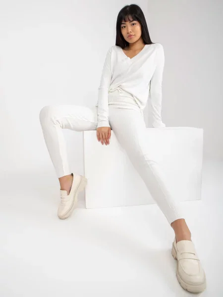 Pantaloni Fashionhunters alb