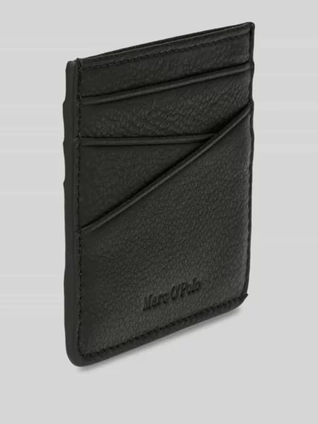 Etui na karty ze skóry bydlęcej nappa z przegródkami na karty Marc O'polo czarny