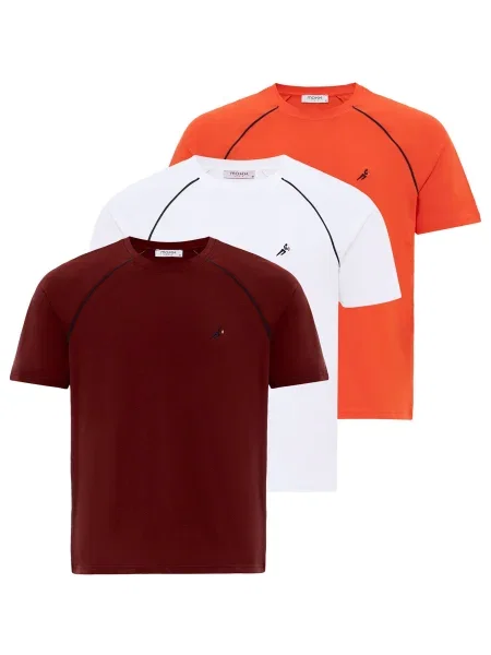 Moxx Paris Tricou portocaliu / roșu bordeaux / negru alb