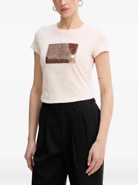 Tricou Armani Exchange cu paiete roz
