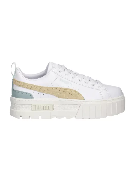 Puma buty Mayze Lth beżowy na platformie białe