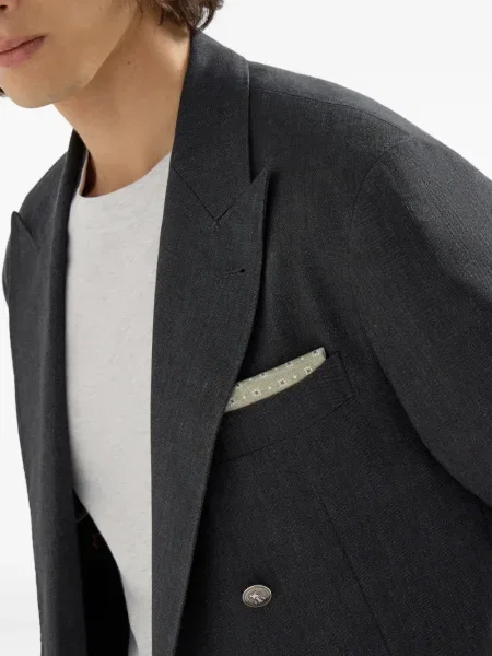 Cravată Brunello Cucinelli de mătase cu imagine cu imprimeu geometric verde