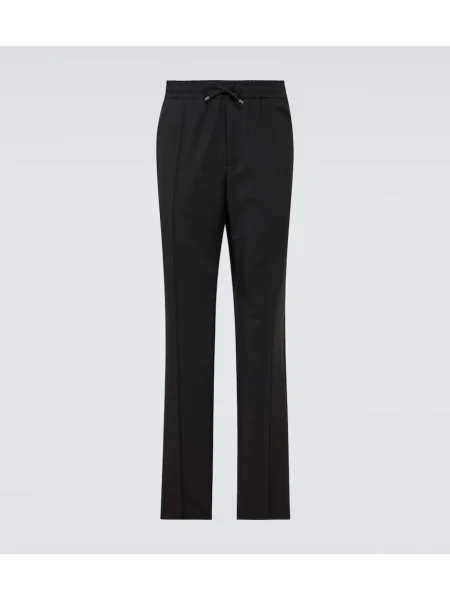 Vlněné kalhoty Valentino černé