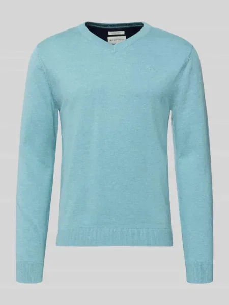 Regular Fit sweter z czystej bawełny Tom Tailor niebieski