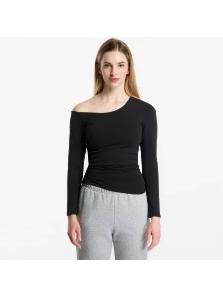 Top Nike Sportswear Tight Off-Shoulder Long-Sleeve Top Black/ Sail L čierna
