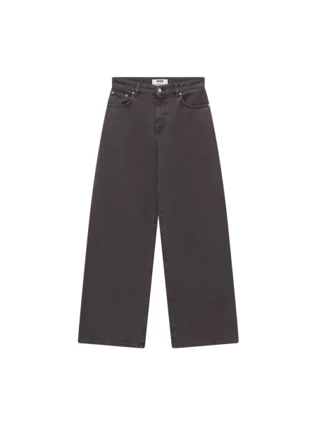 Szerokie jeansy Msgm fioletowe