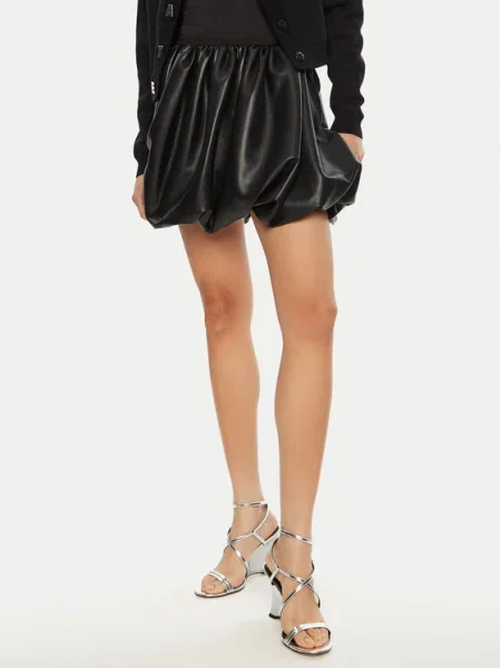 ROTATE Fustă din imitație de piele negru