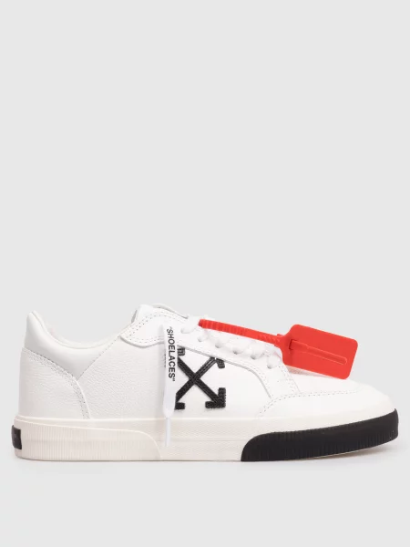 Шкіряні кросівки Vulcanized з емблемою Off-white білі
