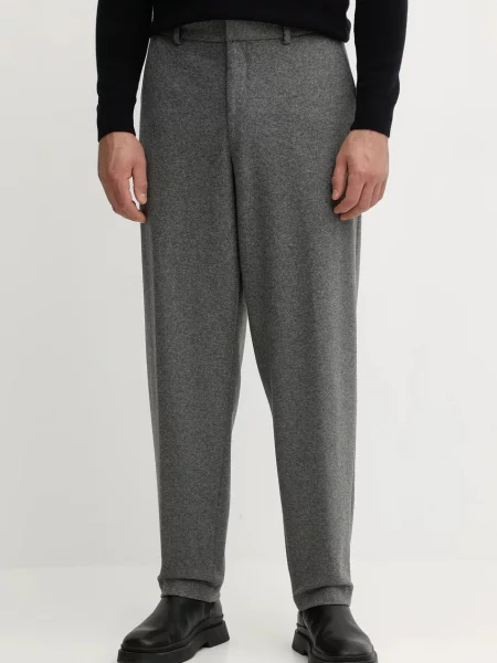 Kalhoty s příměsí vlny BOSS šedá