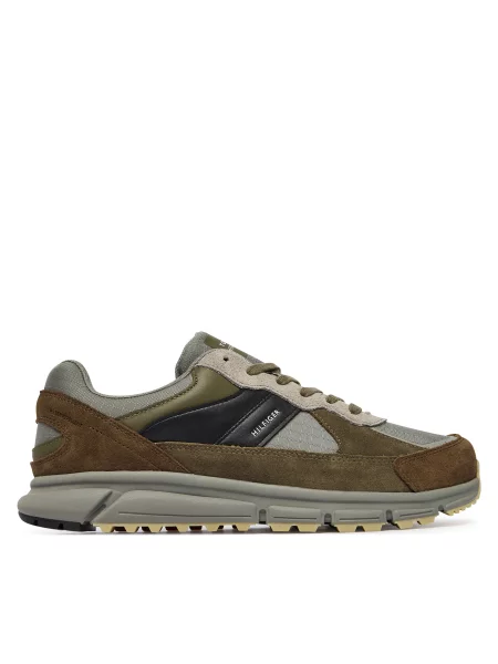 Сникърси Tommy Hilfiger Hilfiger Mix Material Runner Цветен сиво