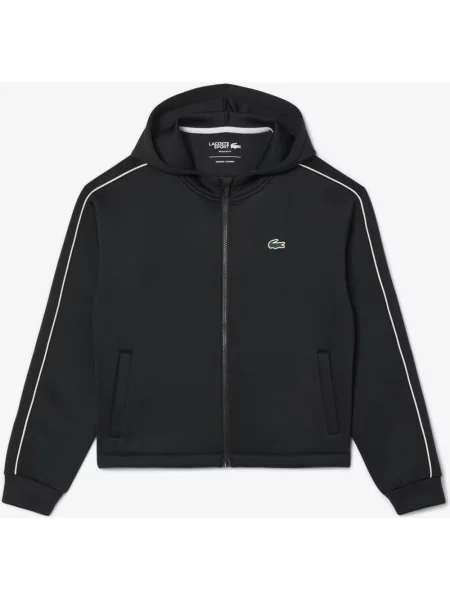 Bluza z kapturem Lacoste Sport Ultra Dry Full Zip czarny czysty 34 biały