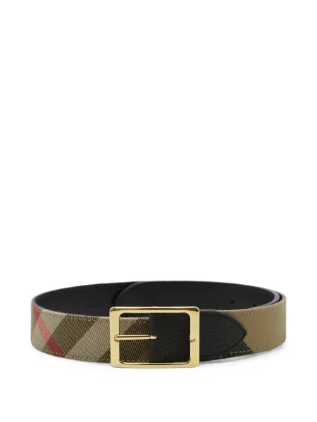 Curea Burberry în carouri cu imagine cu cataramă