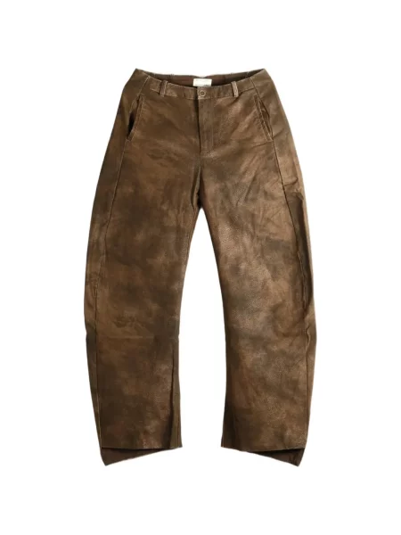 Δερμάτινο παντελόνι Free People καφέ