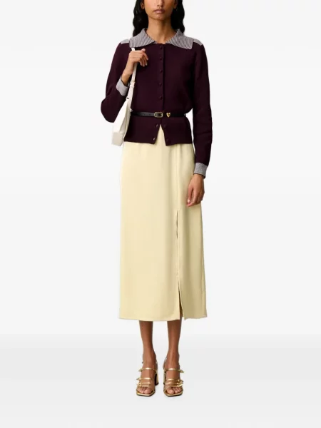 Gulerat cardigan Claudie Pierlot cu dungi violet
