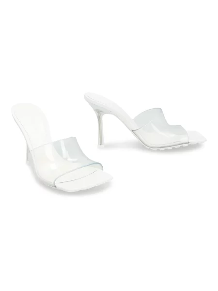 Klapki Bottega Veneta z logo białe