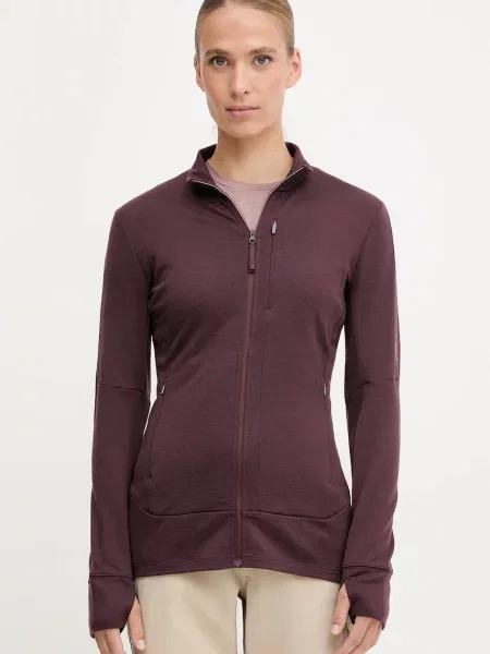 Icebreaker bluza sportowa Merino Quantum fioletowa