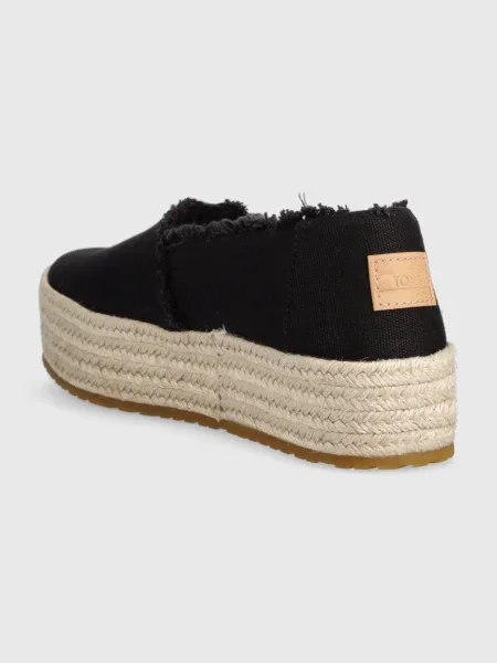 Espadrilky Toms Valencia na platformě černá