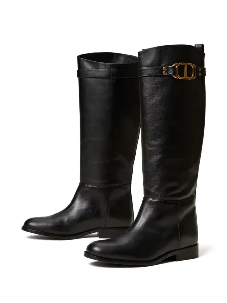 Botine Twinset din piele negru