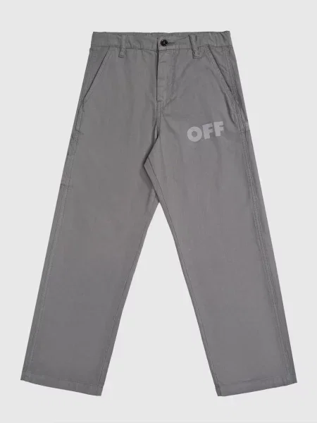 Дитячі штани з логотиопм Off-white сірі